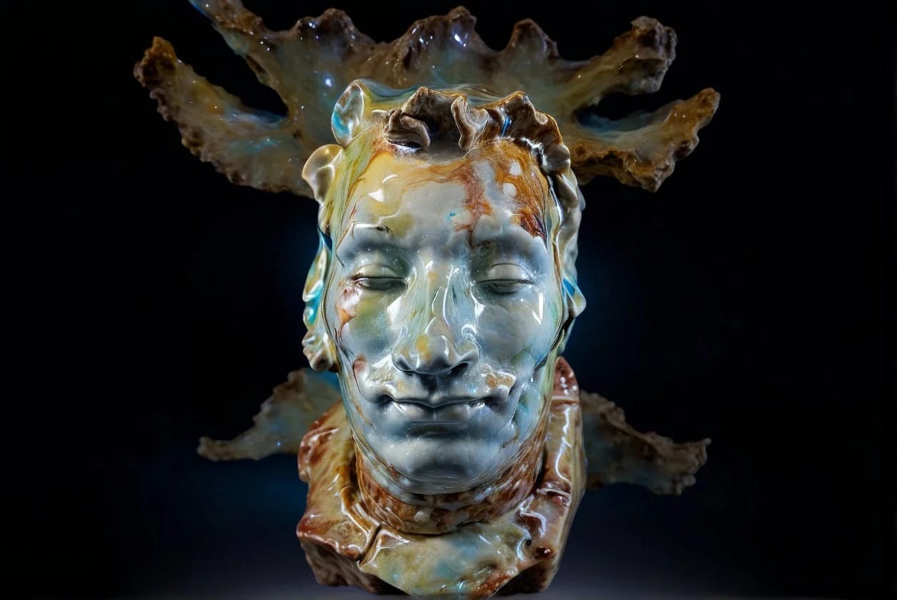 Eden-va2rosa-sculpture floating through comet asteroid_ outer space_ nasa-65b1e4b7c7e9dd341f2eb25b.jpg