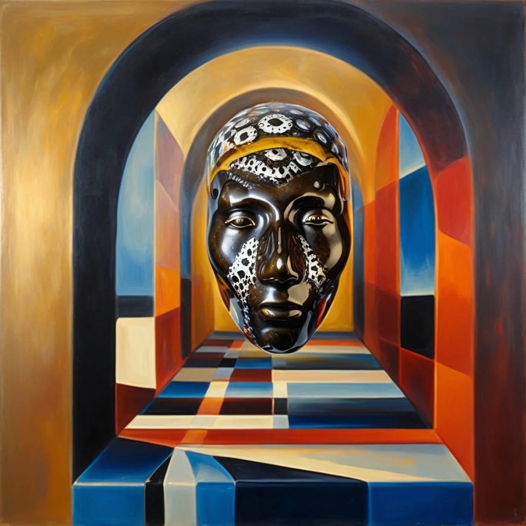 Eden-va2rosa-sculpture made of geometric patterns in pattern filled background_ oil painting by Victor Vasarely-65ac932c4c466ec800d70a04.jpg