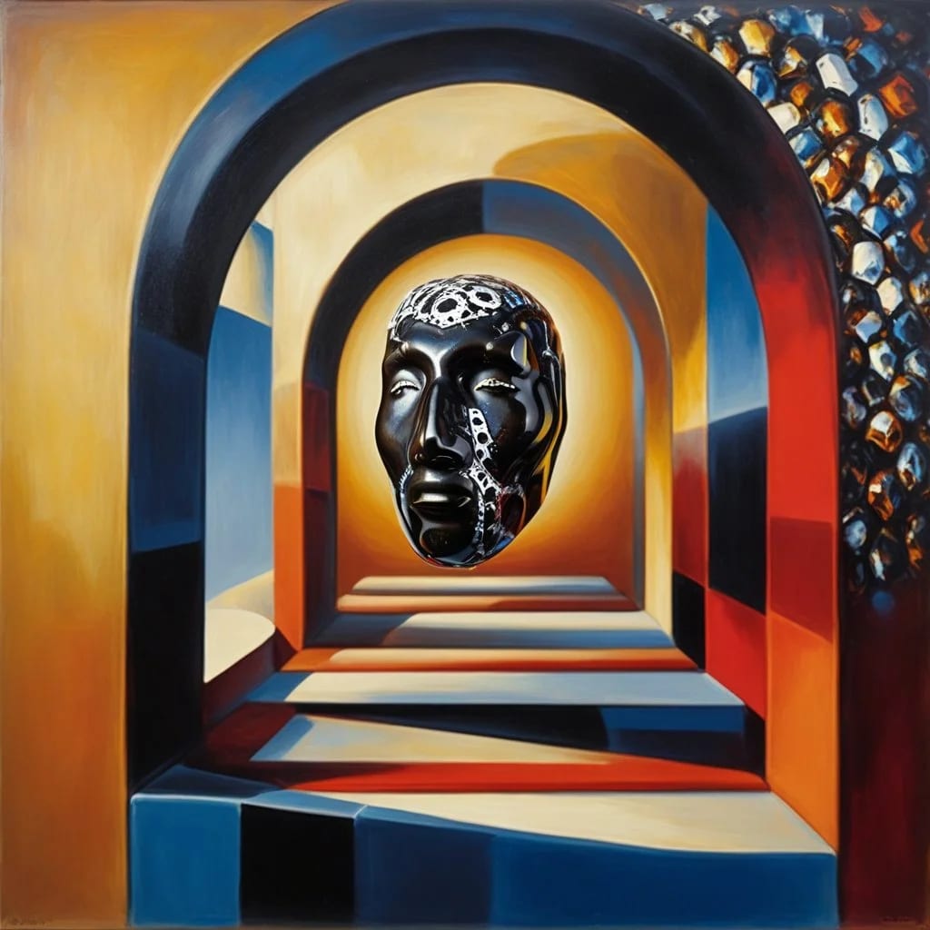 Eden-va2rosa-sculpture made of geometric patterns in pattern filled background_ oil painting by Victor Vasarely-65ac93724c466ec800d73ab4.jpg